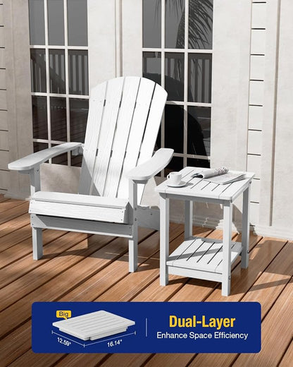 YEFU Outdoor Side Table for Patio: 16" HIPS Weather - Image 4