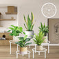 5-piece set of metal plant potted flower racks, heavy-duty flower pot plant racks of different sizes, iron flower racks, suitable for indoor and outdoor home decoration (Black) (5, White)