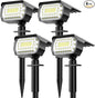 LANSOW Solar Spot Lights Outdoor, [4 Pack/76 LED] 2-in-1 Solar Landscape Spotlights, 3 Modes IP65 Waterproof Dusk to Dawn Solar Powered Flood Wall Lights for Outside Yard Garden Pathway(Cool White)
