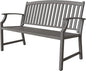 Grand patio Farmhouse Outdoor Bench, Garden Benches with Anti-Rust Aluminum, Faux Wood Grain Finish Frame Patio Bench for Front Porch, Weathered Gray