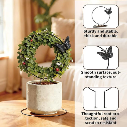 Indoor Climbing Plant Trellis - 3pcs Small Garden Potted Support Outdoor Plants Propagation Trellises Accessories with 20pcs Ties for Garden Plant Houseplant