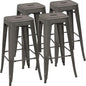Devoko Metal Bar Stools 30" Indoor Outdoor Stackable Barstools Modern Style Industrial Vintage Counter Bar Stools Set of 4 (30 inch, Gun)