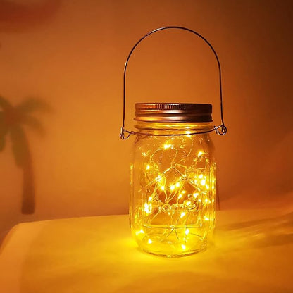Path Lights: 4-Pack Glass Mason Jar Lights with 30 LEDs and Handles