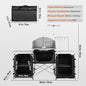 Folding Camping Kitchen Table with Windscreen and Storage, Black