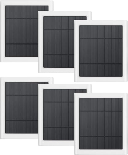 Solar Panel Outdoor for Ring Cameras (White 6P) Spotlight Cam Plus/Pro(Battery) Stick Up Cam/Pro Wireless Outdoor with 10FT/3M Long Cable Dustproof Waterproof