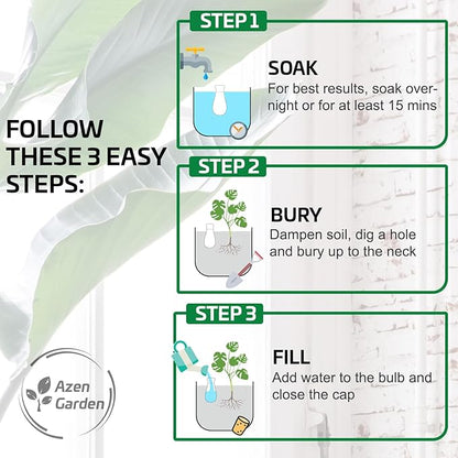Ollas Plant Watering Globes - Terracotta Self Watering Planter Insert - Watering Bulbs for Indoor and Outdoor Plants with Easy Top Refill System - Set of 4 (Jade Green)