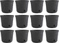 Suncast 12 Pack 14" x 12" Round Resin Decorative Weatherproof Outdoor Hideaway Standard Garden Hose Storage Pot with Drainage Holes, Gray