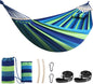 Chihee Cotton Hammock Large Soft Breathable Camping Hammock Holds Up to 660lbs Portable Tree Hammock with Detachable Spreader Bar Pillow 2 Strong Webbings 2 Carabiners Patio Garden Indoor Outdoor