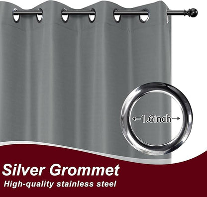 HolidayIdeas Grommet Top Outdoor Curtains for Patio Waterproof 8 Pcs All Weather Balcony Outside Curtain Panels for Apartments, Gazebo, Pergolas, Porch, 54x84 Inch, Grey