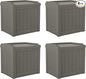 Suncast 22 Gallon Indoor or Outdoor Backyard Patio Small Storage Deck Box with Attractive Bench Seat and Reinforced Lid, Stone (4 Pack)