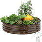 Galvanized Metal Raised Garden Bed Kit for Gardening Outdoor Planter Grow Garden Box Raised Flower Bed Round Galvanized Planter Outdoor 2x2x1FT