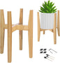 OERGKE Adjustable Plant Stand Indoor, Bamboo Mid Century Modern Plants Stands, Corner Flower Holder for Living Room, Fits 8 to 12 Inches Pots, (Pot & Plant Not Included)(Nature, 1 Pack)