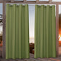 NICOLE MILLER NEW YORK Canvas Indoor/Outdoor Grommet Top Curtain Panel Pair, 54"x108", Green Apple