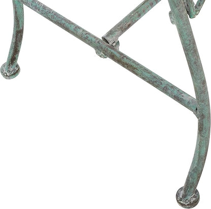 SAFAVIEH Outdoor Collection Adina Victorian Antique Dark Green Wrought Iron 51-inch Wide Garden Bench