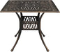 VINGLI Patio Dining Table with Umbrella Hole, Cast Aluminum Outdoor Bistro Furniture for Garden (35.4" Lx35.4 Wx29.5 H)
