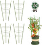 Kgozwon 4 Pack Tomato Cage Plant Support Cages for Garden, 18 inches Trellis for Climbing Plants, Upgrade Garden Plant Stakes with Adjustable Ring, Tomato Rings for Support, with Twist Tie