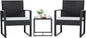 Flamaker 3 Pieces Patio Furniture Outdoor Wicker Modern Rattan Chair Conversation Sets with Coffee Table for Yard, Bistro(White)