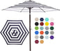 JEAREY 7.5FT Patio Umbrella Outdoor Market Umbrella with 6 Sturdy Ribs, Push Button Tilt/Crank Table Umbrella for Garden, Deck, Backyard and Pool, Black & White Stripe