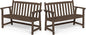 Ciokea 48" Outdoor Bench Set of 2, HDPE Weatherproof Garden Bench, 2-Person Memorial Benches with 550 Lbs, Waterproof Patio Porch Benches for Outside Business Deck Office Backyard Balcony, Brown