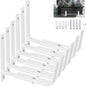 Y&M 6 Pack Adjustable Planter Brackets (6 to 12.5 in), Universal Window Box Brackets, Heavy Duty Iron Flower Box Wall Mounting Hooks for Balcony, Fences, Patio, and Garden - White