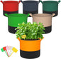 7-Gallon Grow Bags for Potato Planting: 6 Pack Heavy Duty 350G Thickened Tomato Planter Bags with Handles - Fabric Pots Felt Garden Bags for Growing Vegetable Fruit Flower Herb with 10 Plant Labels