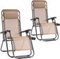 Set of 2 Zero Gravity Chairs Lounge Chair with Pillow and Cup Holder Patio Outdoor Adjustable Dining Reclining Folding Chairs for Deck Patio Beach Yard