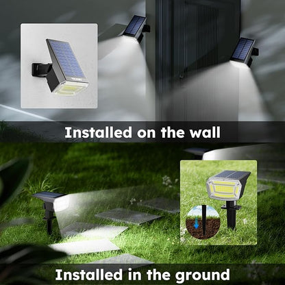 TECKNET Spot Lights Outdoor with 59 LED, 4 Pack Solar Lights Outdoor Waterproof IP65, Auto On/Off Solar Spot Lights, 3 Lighting Modes Solar Powered Garden, 2-in-1 Solars Landscape Light (Cool White)