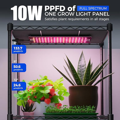 Barrina CX83Z Indoor Greenhouse with Grow Light, 4-Tier Corner Plant Stand, 30W Full Spectrum Growing Light Panels, Mini Greenhouse with Tent for Seed Starting, 3/6/12h Timer, 15.7 x 11.8 x 59.1IN
