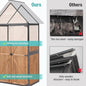Storage Shed with Metal Frame and Adjustable Shelves, Brown