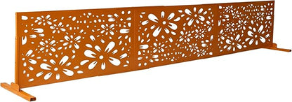 Oakland Living 6 ft. X 4 ft. Orange Freestanding Metal Privacy Screen Room Divider