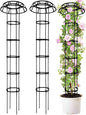 2-Pack 77-Inch Garden Trellis for Climbing Plants,Heavy-Duty Metal Obelisk with Mushroom Top,Stable Support for Potted Clematis,Tomato,Cucumber,Rose,Pea & Vine