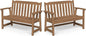 Ciokea 49" Heavy Duty Outdoor Bench Set of 2, HDPE Weatherproof Garden Bench, 2-Person Memorial Benches with 660 Lbs, Waterproof Patio Porch Benches for Outside Business Deck Office Backyard, Teak