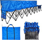VEVOR Portable Folding Bench, 8 Seat Foldable Soccer Bench with Side Pockets and Carrying Bag, Lightweight Sideline Seating with Back Rest for Football, Baseball, Camping, Outdoor Events, Blue