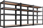 Set of 3 Garage Shelving-2050 lbs 5 Tier Storage Shelves,Adjustable Heavy Duty Metal Shelving Unit and Storage Large Rack,Utility Steel Shelf for Warehouse Industrial Pantry Basement 71"x46"x18"