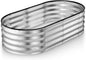 Plant & Plot Galvanized Raised Garden Beds Outdoor // 4×2×1 ft Planter Raised Bed for Gardening, Vegetables, Flowers // Large Metal Garden Box (Silver) // Patented Tool-Free Design