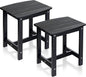 Y&M Outdoor Side Table, HIPS Adirondack Small Single Table, Waterproof Square Outside Table, Balcony Modern End Tables for Patio, Pool, Beach, Porch, Deck, Indoor or Outdoor Use (Black, 2 Pack)