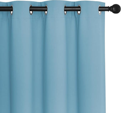 NICETOWN Blackout Drapery Curtain Panel 90 inches Long - Window Treatment Thermal Insulated Grommet Blackout Curtain/Drape for Bedroom Living Room (Teal Blue, 1 Panel, 46 by 90 inches)