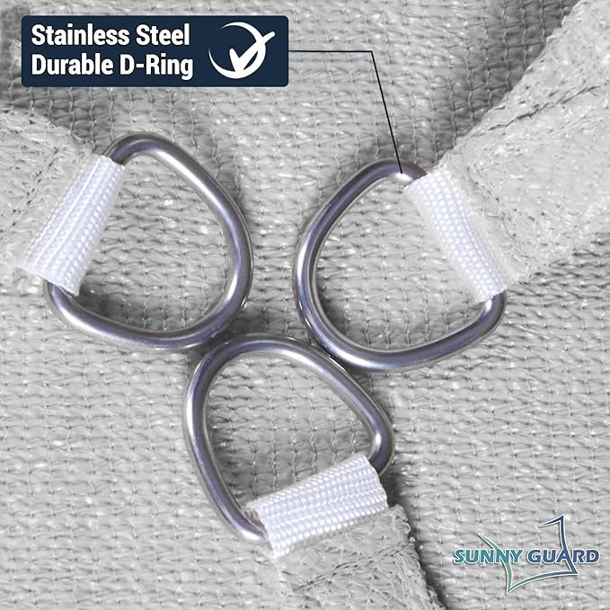 SUNNY GUARD Custom Size 4'x8' Silver Grey Sun Shade Sail Rectangle UV Block Shade for Backyard Yard Patio Deck Garden(Customized)