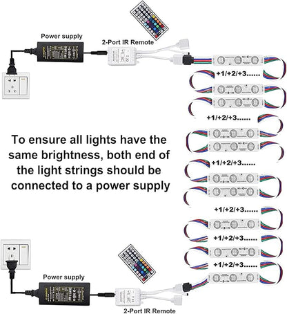 LED Window Lights Storefront Decorative Lights for Business 12V 5050 Advertising Signs Commercial Store Light LED Module 50FT (5 Packs) Upgraded RGB Light