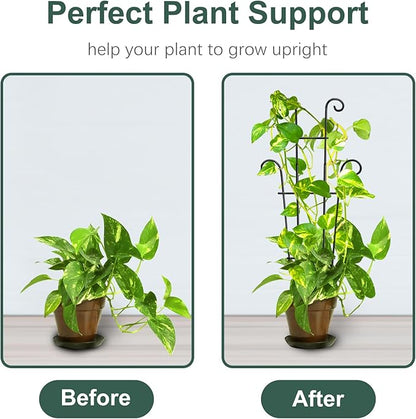 Coomin 23in Taller Plant Trellis for Climbing Plants Indoor, 4P Sturdy Houseplant Trellis for Potted Plants with Ties, Vine Plant Support for Monstera Pothos Ivy, Plant Decor