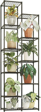 Bamworld Plant Stand Indoor Outdoor 11 Tire Tall Large Metal Plant Shelf Multi Tier Flower Stands Garden Shelves Wooden Plant Display Holder Rack for Living Room Corner