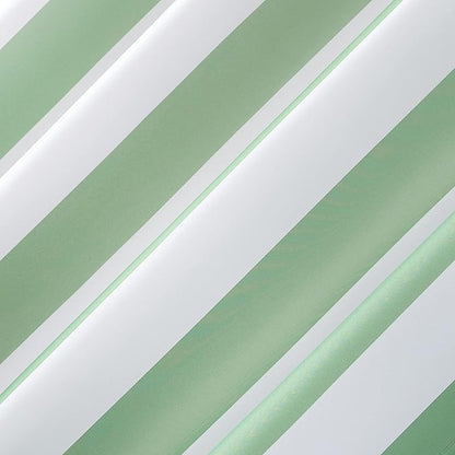 Sun Zero Valencia Cabana Stripe Indoor/Outdoor UV Protectant Energy Efficient Grommet Curtain Panel Pair, 54" x 95", Spa Green, 2-Pack