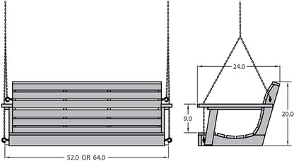 highwood Weatherly Porch Swing 5 Feet, Whitewash