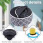 Inflatable Round Ottoman 2 Pack, Water-Repellent Outdoor Pouf, Gray and White