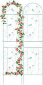 Metal Garden Trellis for Climbing Plants, 2 Pack 86.5" x 19.7" Green Plant Trellis Outdoor, Clematis Rrellis Outdoor, Arched Decoration Suitable for lawns, Gard, Green