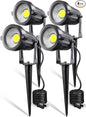 Z LED Landscape Lights,5W Outdoor Pathway Garden Yard Spotlight,IP65 Waterproof Garden Floodlight,Outdoor Spotlight with Stake,UL Cord 5-ft with Plug 6500K Daylight White(Pack of 4)