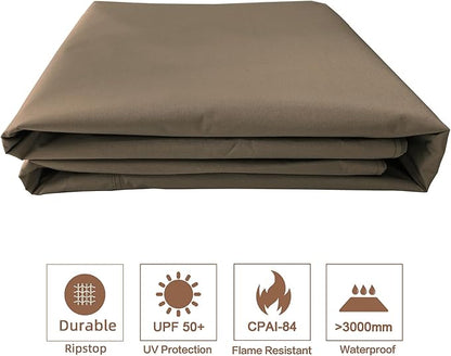 SCOCANOPY Replacement Gazebo Canopy for 10 x 12 Regency II Patio Gazebo Model L-GZ798PST,L-GZ798PST-E,A111014400,A101004104,A101004105 (Khaki)