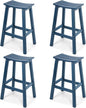 Stoog All-Weather Bar Stools Set of 4, 28" Height Outdoor Bar Stools, Low Maintenance, for Patio, Deck, Kitchen Counter, and Garden, Blue