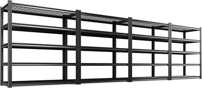 Set of 4 Garage Shelving-3000 lbs 5 Tier Storage Shelves,Adjustable Heavy Duty Metal Shelving Unit and Storage Large Wire Rack,Utility Steel Shelf for Warehouse Industrial Pantry Basement 71"x46"x18"