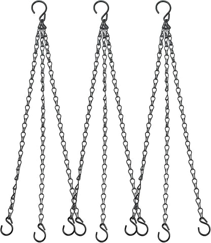 3 Pack, 20 Inch Hanging Baskets Chain, Hanging Chains with Hooks Flower Pot Chain Replacement Plant Hangers for Planters, Bird Feeders and Lanterns (Hook, 3)